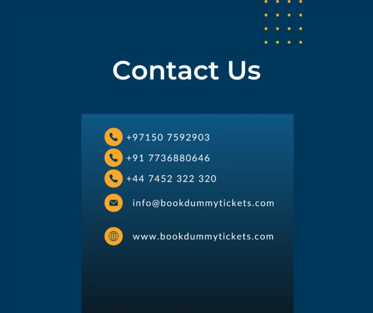 dummy ticket contact us